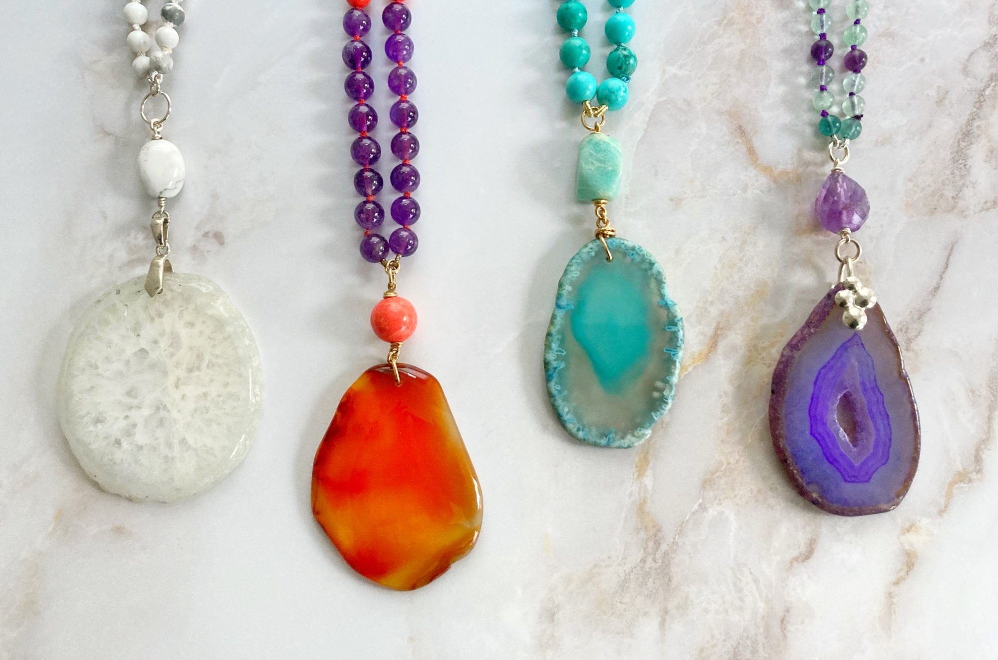 Mala style necklaces